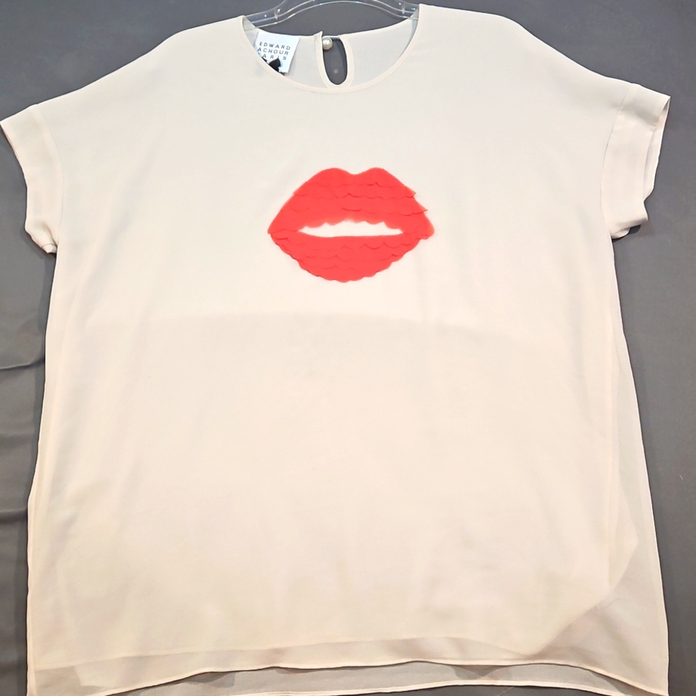 Edward Achour Lip Blouse Size 40 Or Medium Size 4 US